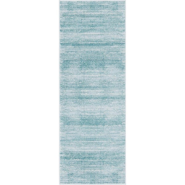 Jill Zarin Uptown Collection Madison Avenue Turquoise 2' 2 x 6' 0 Runner Rug