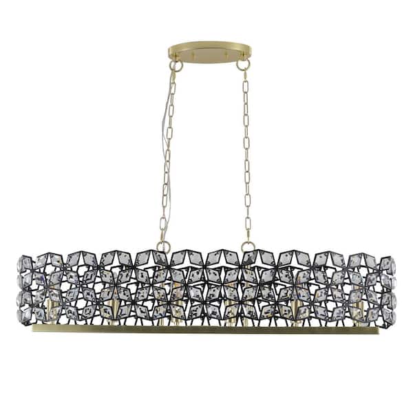 Tatahance 6-light Black Transparent Crystal Decorative Chandelier With No Bulbs Included