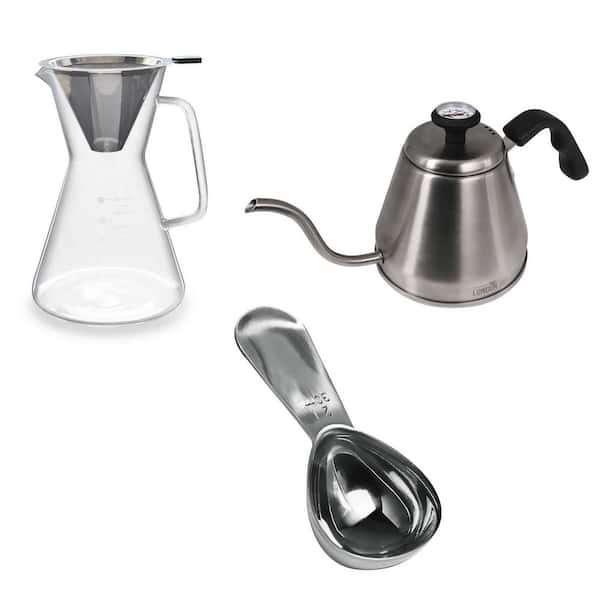 The London Sip London Sip 5-Cup Stainless Steel Pour Over Set LSK002-S -  The Home Depot