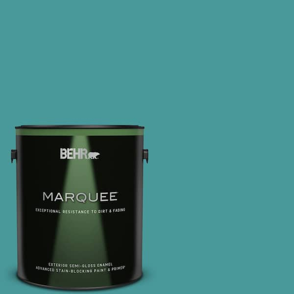 BEHR MARQUEE 1 gal. #510D-6 Aquatic Green Semi-Gloss Enamel Exterior Paint & Primer