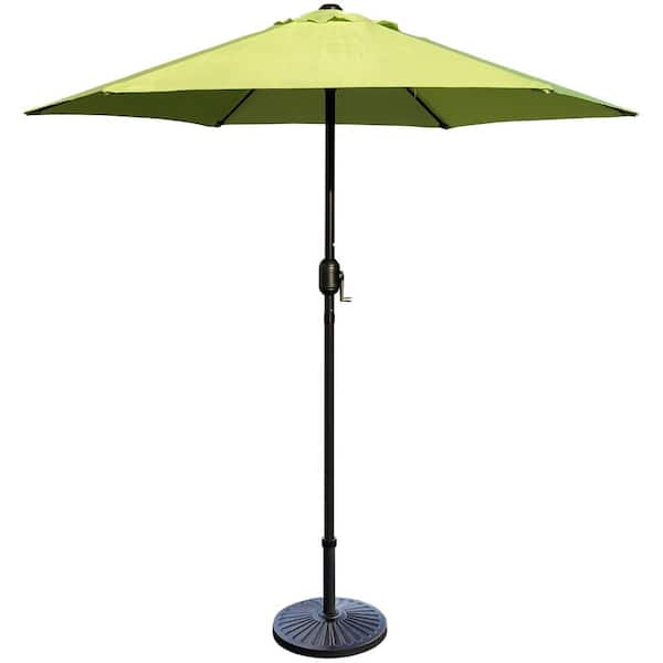 Maypex 7.5 ft. Steel Crank Market Patio Umbrella in Lime Green