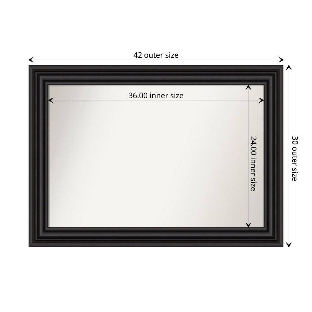 Colonial Black Rectangular Wall Mirror with Polystyrene Frame