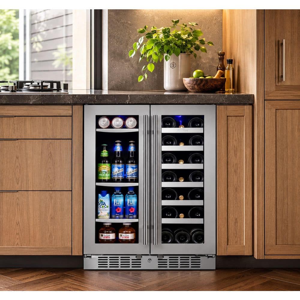 TITAN Transcend 24 in. 64 Can and 20-Bottle Seamless Stainless
