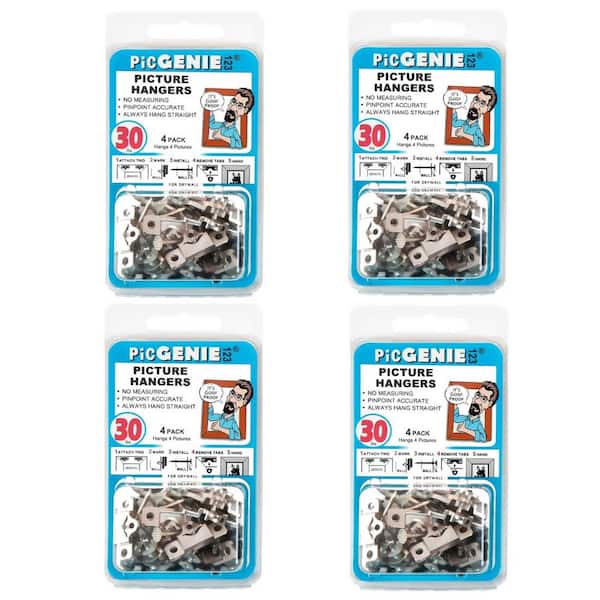 PICGENIE123 Picture Hangers 30 lbs. Hangs 16 Pictures (4-Pack)
