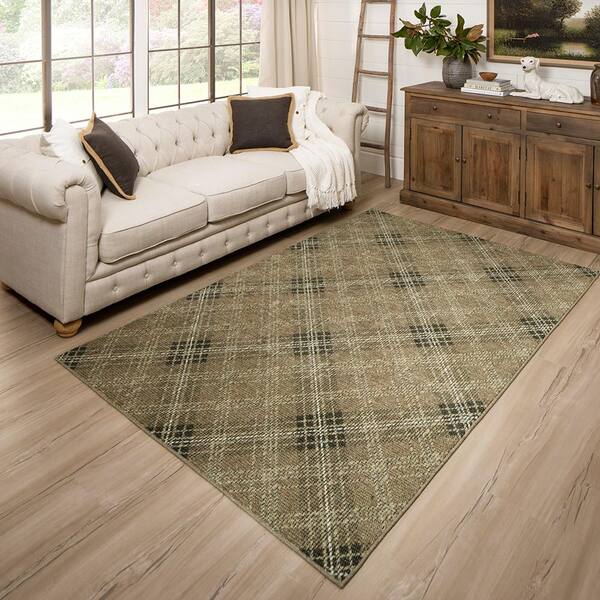 Russell Earth 9 ft. x 12 ft. Plaid Area Rug