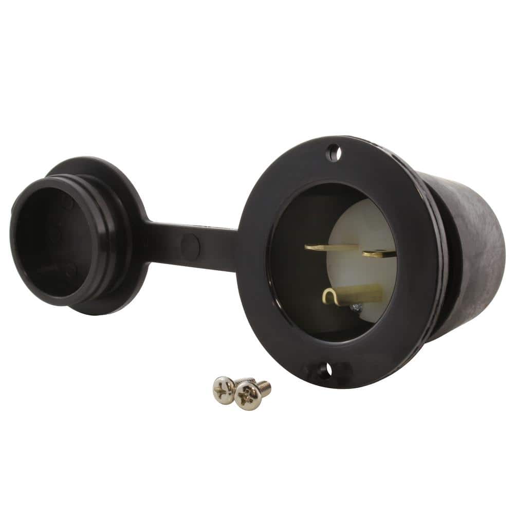 15-Amp Locking 250-Volt NEMA 6-15P Flanged Power Input Inlet with Weather C