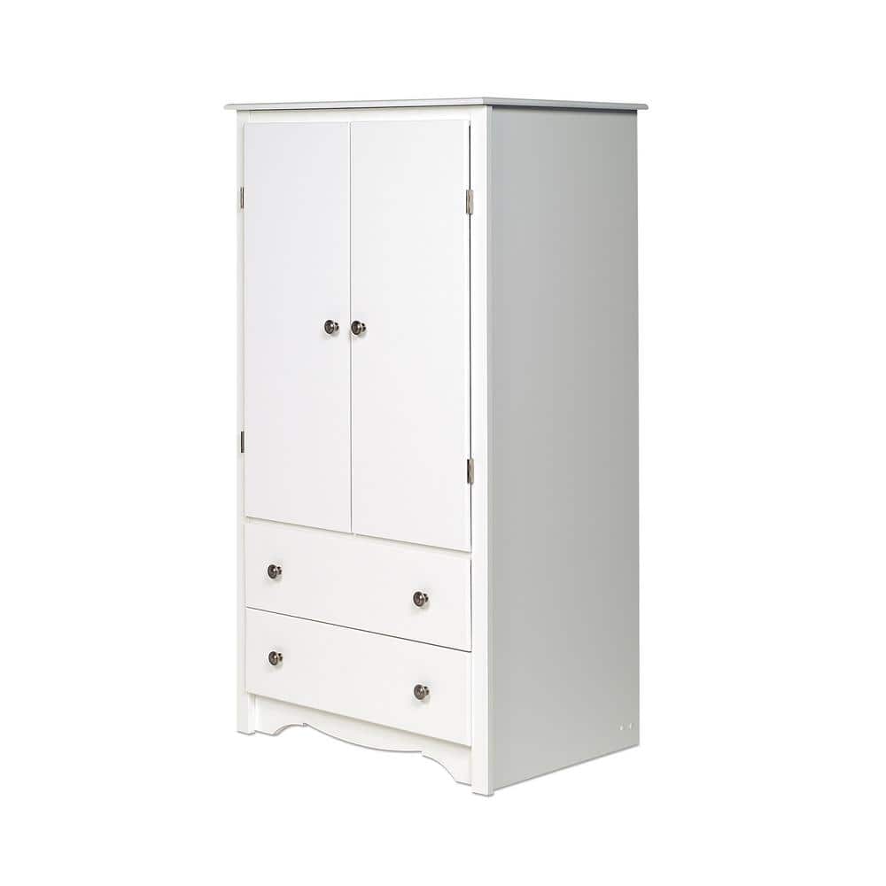 Monterey White MDF TV and Wardrobe Armoire