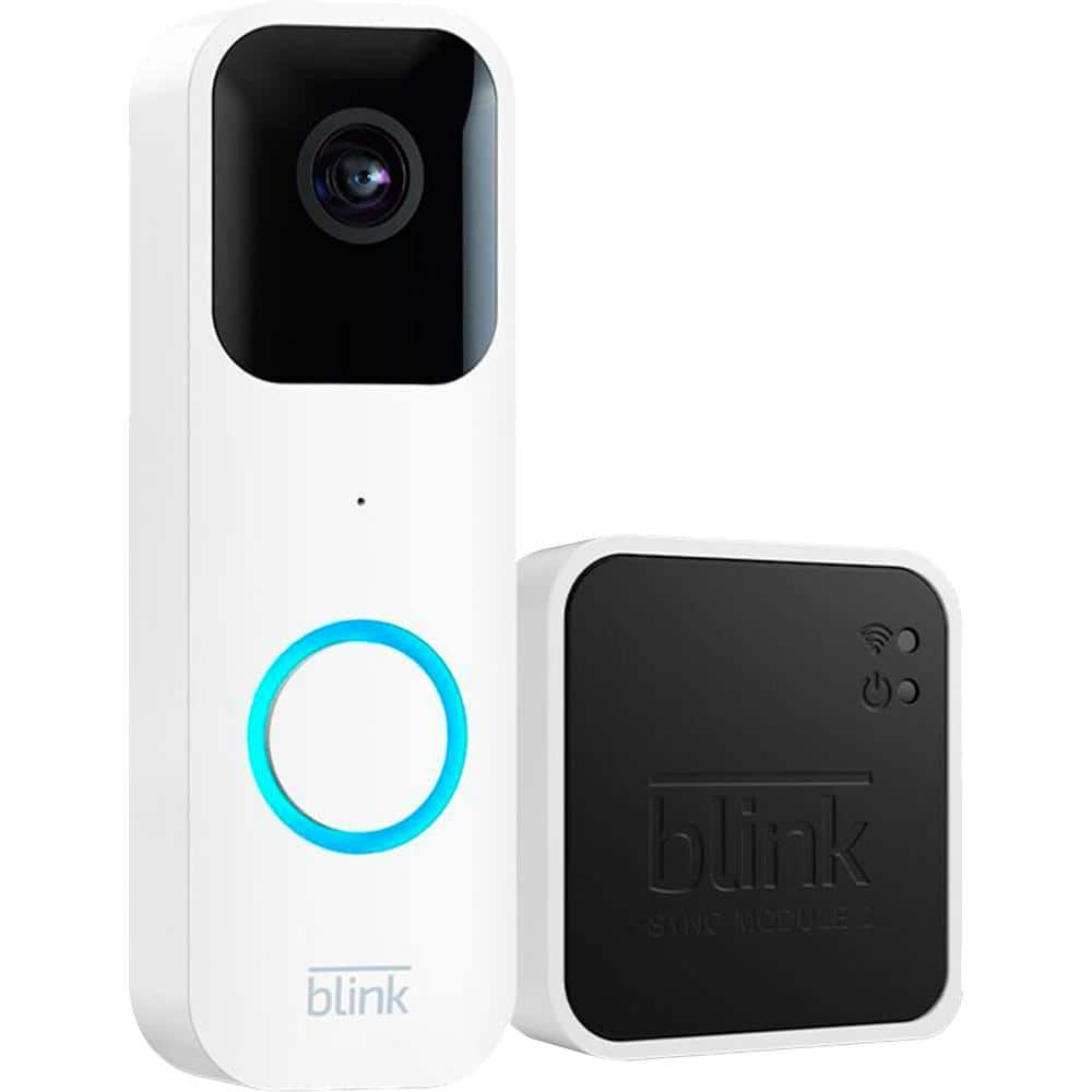 Blink Video Doorbell Plus Sync Module 2 - Battery or Wired - Smart Wi-Fi HD  Video Doorbell Camera System in White B08SGR2G65 - The Home Depot
