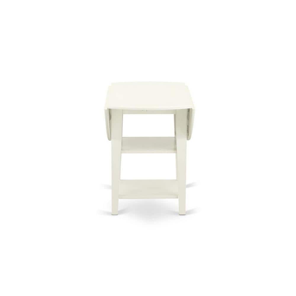 Linen White Round Rubberwood Dining Table Set with Microfiber Seats