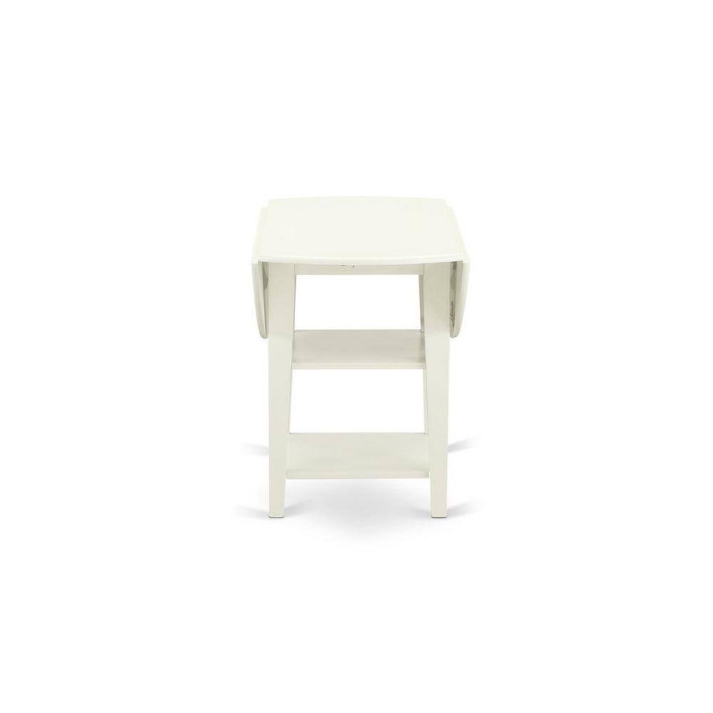 Linen White Round Rubberwood Dining Table Set with Microfiber Seats