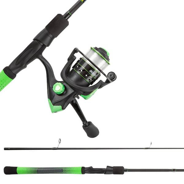 Turquoise 6 ft. Fiberglass Fishing Rod and Reel Combo - Portable 2-Piece  Pole with 2000 Aluminum Spinning Reel
