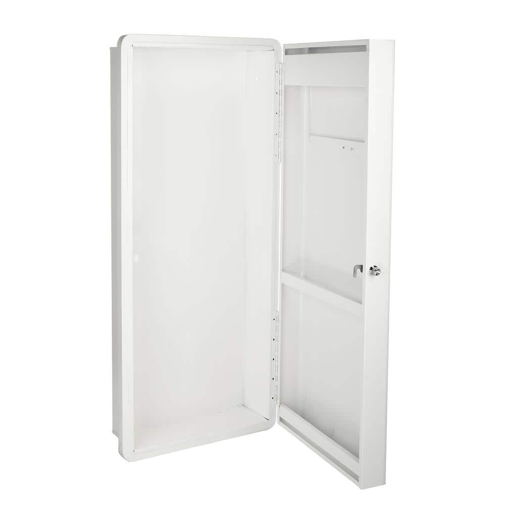 White Steel Built-In Wall Laundry Hamper