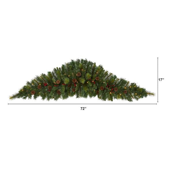 Nearly Natural 6 ft. Battery Operated Pre-lit Artificial Christmas
