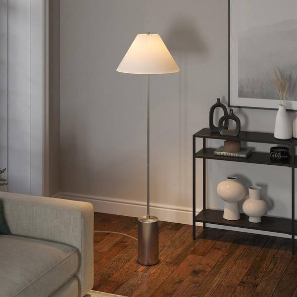 Easy Fit 2 Tier Grey Fabric Brushed Silver or Copper Plated Ceiling Shade 