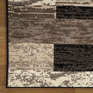 Bernadette Chocolate 5 ft. x 8 ft. Loomed Abstract Polypropylene Square Area Rug