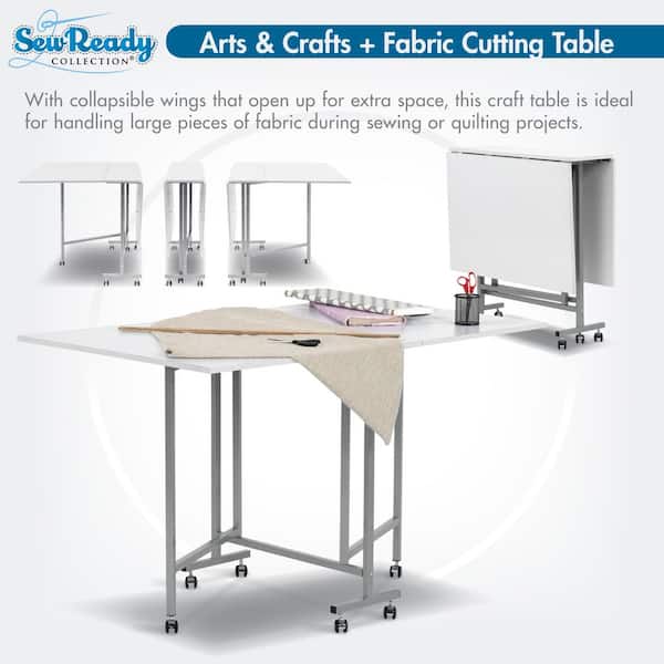 Sew Ready Craft and Cutting Table 58.75 in. Rectangular Silver