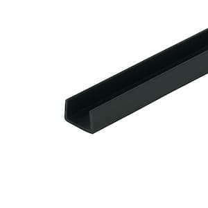 1/4 in. D x 3/8 in. W x 72 in. L Black Styrene Plastic U-Channel Edge Moulding Fits 3/8 in. Board, (10-Pack)