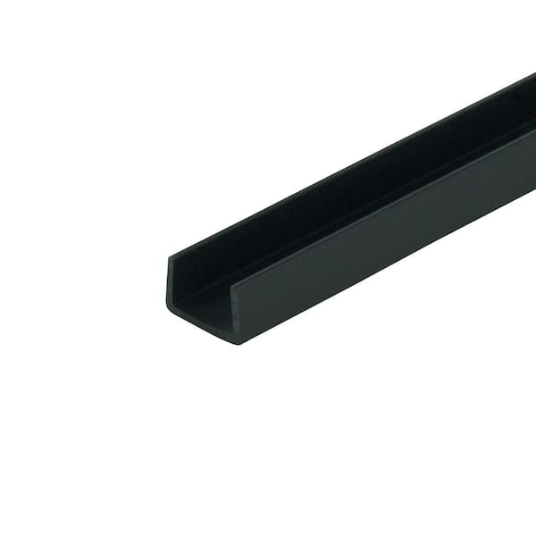 Outwater 1/4 in. D x 3/8 in. W x 72 in. L Black Styrene Plastic U-Channel Edge Moulding Fits 3/8 in. Board, (10-Pack)