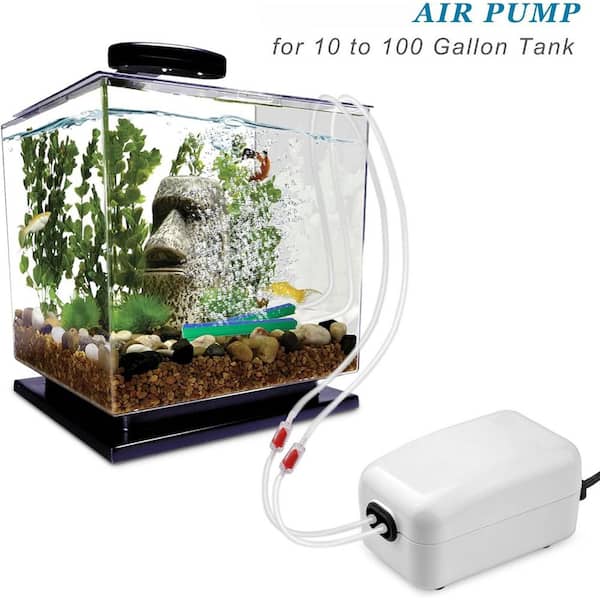 Dual Outlet Quiet Aquarium Air Pump with Accessories for 10-100 Gallon Fish Tanks Oxygen Aerator System