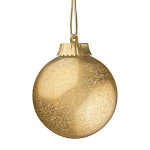 5 in. Gold LED Outdoor Hanging Globe Ornament