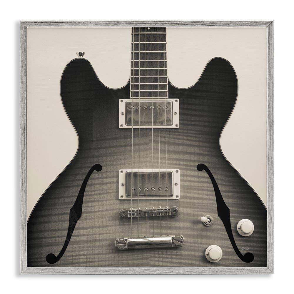 Classy Electric Guitar by Deborah Revell Gray Framed Music Giclee Art Print 24 in. x 24 in. price history on PriceWatchPro
