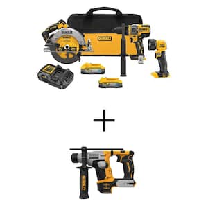 20V MAX Lithium-Ion Cordless 3-Tool Combo Kit and Ultra-Compact 5/8 in. SDS Plus Hammer Drill with 5Ah & 1.7Ah Batteries