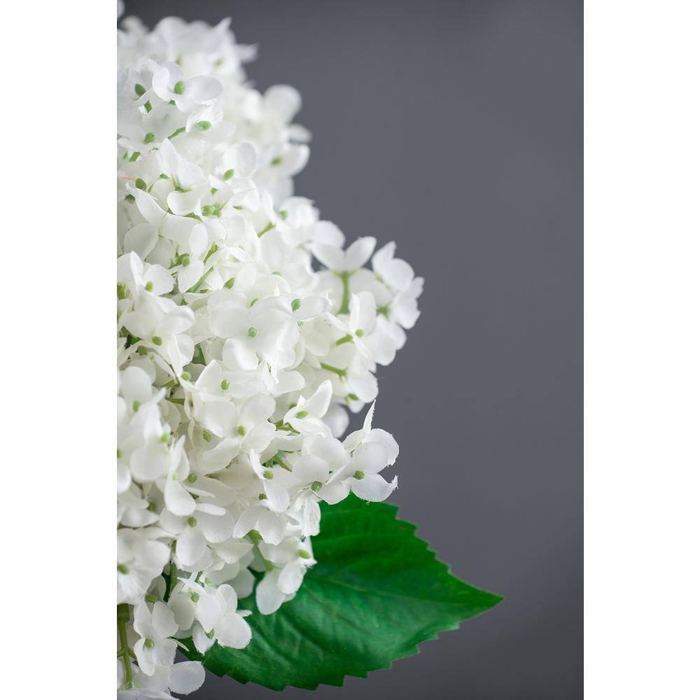 White Faux Hydrangea Tabletop Topiary Set