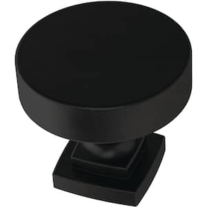 Classic Bell 1-1/4 in. (32 mm) Classic Matte Black Round Cabinet Knobs (4-Pack)