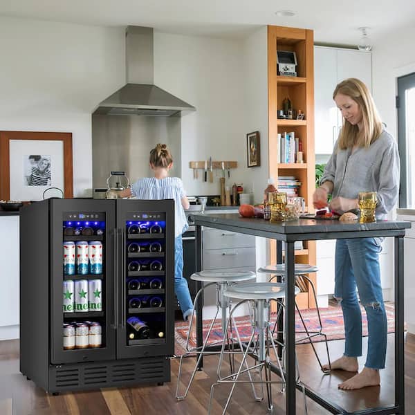 SOZT 23.5 in. Dual Zone 18-Wine Bottles and 68-Cans Beverage