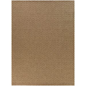 Taupe 8 ft. x 10 ft. Solid Indoor/Outdoor Patio Area Rug