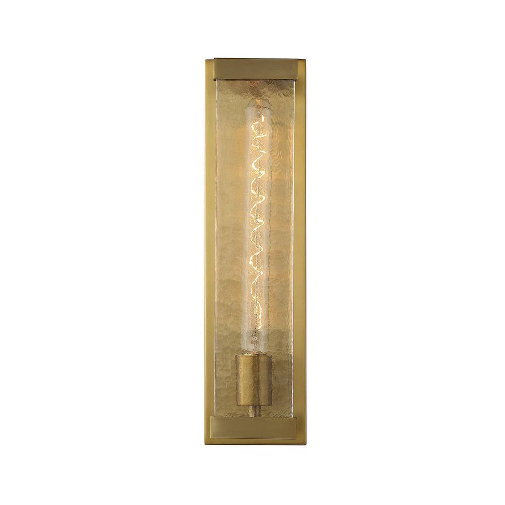 Alberta Warm Brass and Glass Industrial Wall Sconce