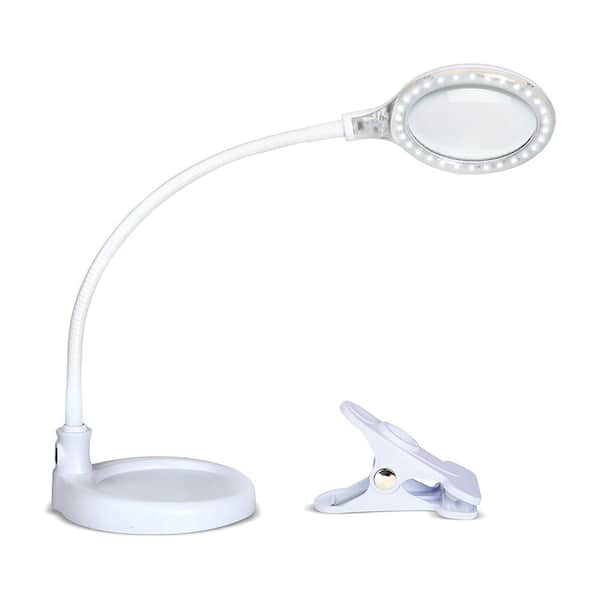 Handheld Magnifying Glass with LED Light Desk Lamp Mount Magnifier