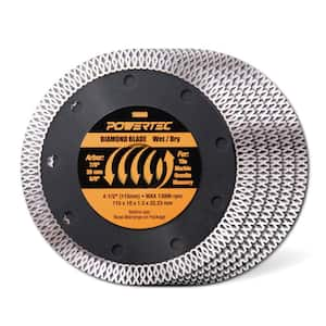 4-1/2 in. Turbo Mesh Rim Diamond Blade for Angle Grinder, for Cutting Tile, Granite, Marble and Thin Masonry (5-Pack)