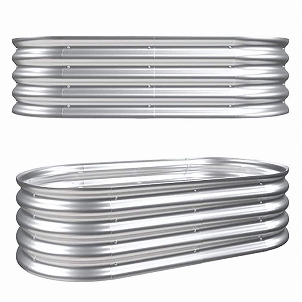 4 x 2 x 1 ft. Metal Extra Large Capacity Silver Raised Garden Bed Steel Planter Boxes for Herbs Vegetables Flowers 2Pcs price history on PriceWatchPro