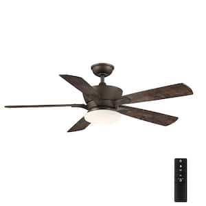 Bergen 52 in. LED Uplight Espresso Bronze Ceiling Fan With Light and Remote Control