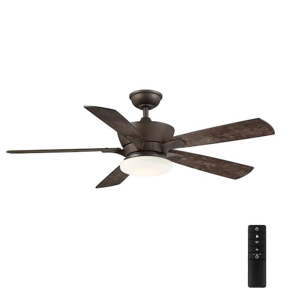 Home Decorators Collection Bergen 52 in. LED Uplight Espresso Bronze Ceiling Fan With Light and Remote Control