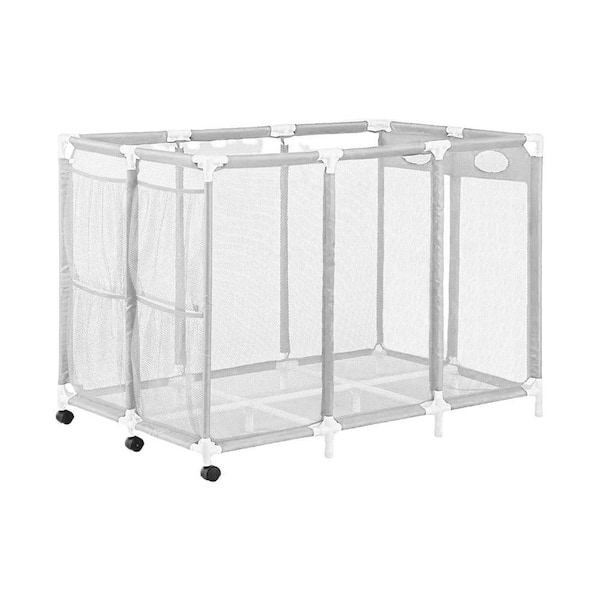 47.2 in. W x 30.2 in. D x 34 in. H White Plastic Outdoor Storage Cabinet with Wheels for Pool