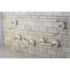Traditional 4-Piece Bath Hardware Set in Polished Brass