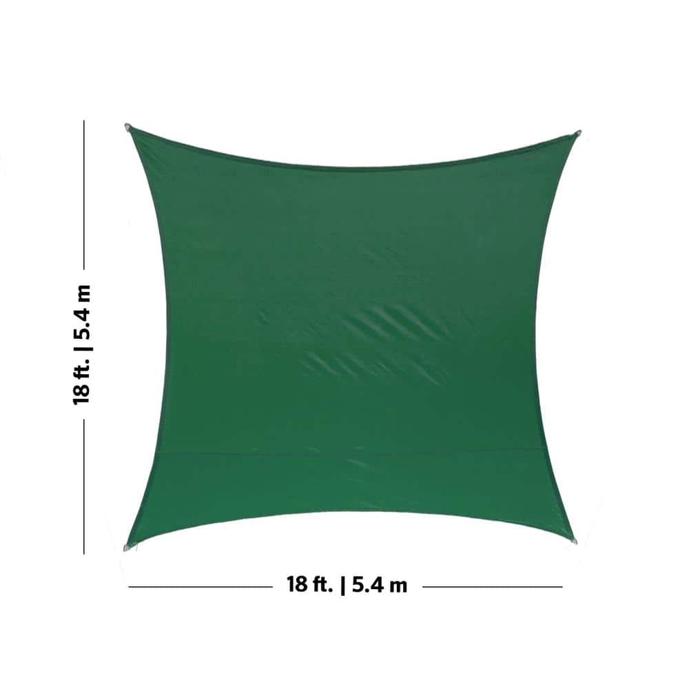 Heritage Green 12 ft. Square Polyethylene Shade Sail Canopy