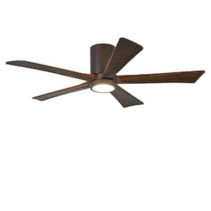 Irene 52 in. LED Indoor/Outdoor Damp Textured Bronze Ceiling Fan with Remote Control, Wall Control