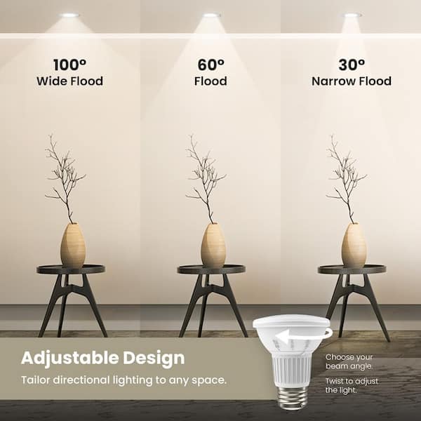 Feit Electric 50-Watt Equivalent PAR20 Dimmable CEC Title 24 Compliant LED ENERGY STAR 90+ CRI Adjustable Light Bulb, Bright White