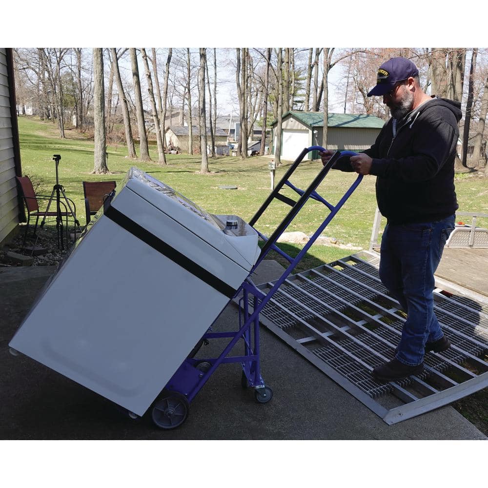 Heavy-Duty Black Steel Appliance Hand Truck with Strap