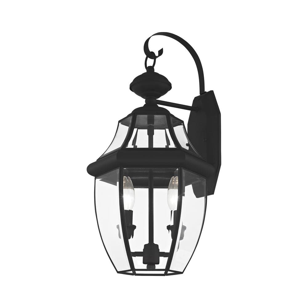 Monterey Colonial Style Black Brass Outdoor Wall Lantern