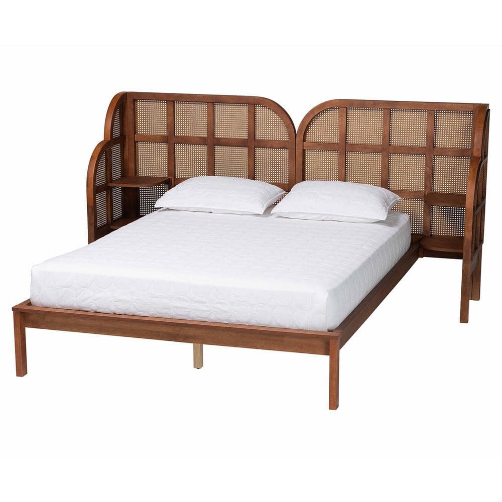 Baxton Studio Cascadia Walnut Brown Wood Frame King Platform Bed