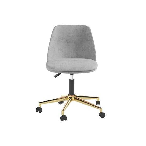 light grey velvet office chair