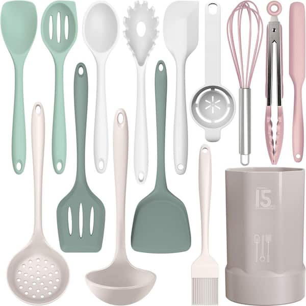 Multicolor Silicone Cooking Utensils Set 446°F Heat Resistant Nonstick Kitchen Utensil Gadgets Tools Set