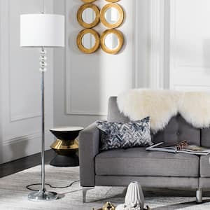 Vendome 60.25 in. Clear Floor Lamp with Off-White Shade