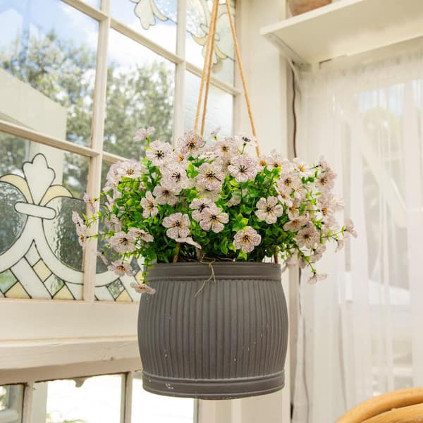 Nearly Natural 13 in. UV Resistant Artificial Daisy Bush (Indoor