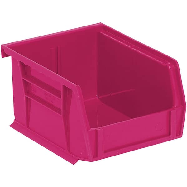 QUANTUM STORAGE SYSTEMS 1.2 Gal. Ultra Series Stack and Hang Storage Bin in Pink(24-Pack)