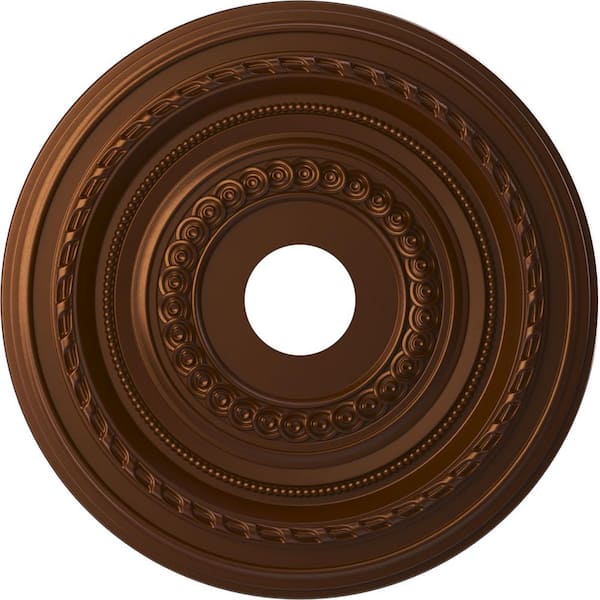 Ekena Millwork 1 in. x 19 in. O.D. x 3-1/2 in. I.D. P PVC Ceiling Medallion (Fits Canopies Upto 5-1/8 in.) Metallic Dark Copper